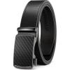 image:imageCHAOREN Mens Belt Leather Ratchet Belt  Customizable Fit Effortless Style 35mmCarbon Fiber Gun  Black
