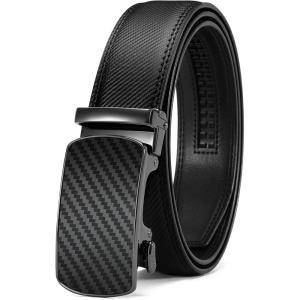 image:imageCHAOREN Mens Belt Leather Ratchet Belt  Customizable Fit Effortless Style 35mmBlack  Carbon Fiber