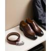 image:imageCHAOREN Mens Dress Belt  Mens Ratchet Belt Leather for Dress Pant  Micro Adjustable Belts Fit EverywhereSlash Basic  Brown