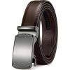 image:imageCHAOREN Mens Dress Belt  Mens Ratchet Belt Leather for Dress Pant  Micro Adjustable Belts Fit EverywhereCharcoal Depiction  Drak Brown