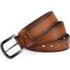 image:imageCHAOREN Full Grain Leather Belt for Men Work Belts for Men Heavy Duty Daily Wear for Jeans PantsModern Brown