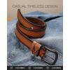 image:imageCHAOREN Full Grain Leather Belt for Men Work Belts for Men Heavy Duty Daily Wear for Jeans PantsModern Brown