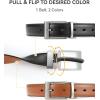 image:imageCHAOREN Reversible Belt Men 1 Piece  125 Leather Dress Belt  Trim to Fit for Elegant StyleBlackOrange Brown