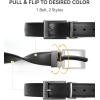 image:imageCHAOREN Reversible Belt Men 1 Piece  125 Leather Dress Belt  Trim to Fit for Elegant StyleClassic BlackTwill Black