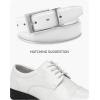 image:imageCHAOREN Reversible Belt Men 1 Piece  125 Leather Dress Belt  Trim to Fit for Elegant StyleClassic WhiteTwill White