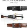 image:imageCHAOREN Reversible Belt Men 1 Piece  125 Leather Dress Belt  Trim to Fit for Elegant StyleCognacBlack