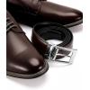 image:imageCHAOREN Reversible Belt Men 1 Piece  125 Leather Dress Belt  Trim to Fit for Elegant StyleDark BrownBlack