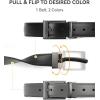 image:imageCHAOREN Reversible Belt Men 1 Piece  125 Leather Dress Belt  Trim to Fit for Elegant StyleGreyBlack