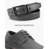 image:imageCHAOREN Reversible Belt Men 1 Piece  125 Leather Dress Belt  Trim to Fit for Elegant StyleGreyBlack