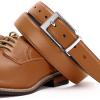 image:imageCHAOREN Reversible Belt Men 1 Piece  125 Leather Dress Belt  Trim to Fit for Elegant StyleLight BrownBlack