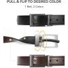 image:imageCHAOREN Reversible Belt Men 1 Piece  125 Leather Dress Belt  Trim to Fit for Elegant StyleMahoganyBlack