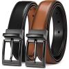 image:imageCHAOREN Reversible Belt Men 1 Piece  125 Leather Dress Belt  Trim to Fit for Elegant StyleBlackTan