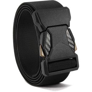 image:imageCHAOREN Stretch Tactical Belt Men  15 Nylon Work Belt for Military EDC  Quick Release for Utility EMT HikingCarbon Fiber Black