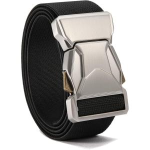 image:imageCHAOREN Stretch Tactical Belt Men  15 Nylon Work Belt for Military EDC  Quick Release for Utility EMT HikingSilverBlack