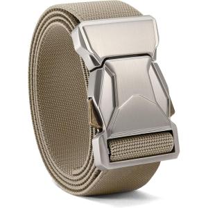 image:imageCHAOREN Stretch Tactical Belt Men  15 Nylon Work Belt for Military EDC  Quick Release for Utility EMT HikingSilverKhaki