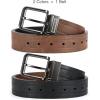 image:imageCHAOREN Mens Reversible Casual Belt  2in1 Brown Belt 1 12 Width for Jeans  Effortless Rotating Buckle