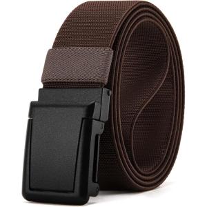 image:imageCHAOREN Tactical Belt Men  15 Stretch Belt for Work  Quick Release for Military Casual Jeans EDC HikingFrosted Matte  Brown