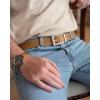image:imageCHAOREN Ratchet Belts for Men  15 Mens Belt Genuine Leather for Causual Jeans  Customizable StyleVersatile FitFull Grain Cognac