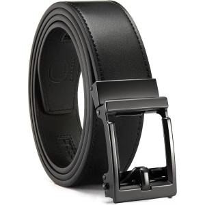 image:imageCHAOREN Ratchet Belts for Men  15 Mens Belt Genuine Leather for Causual Jeans  Customizable StyleVersatile FitBlack