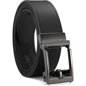 image:imageCHAOREN Ratchet Belts for Men  15 Mens Belt Genuine Leather for Causual Jeans  Customizable StyleVersatile FitFull Grain Black