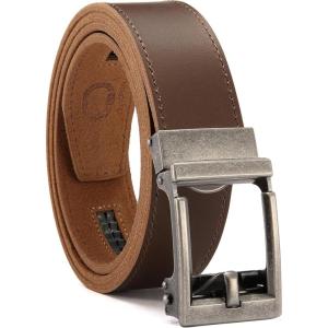 image:imageCHAOREN Ratchet Belts for Men  15 Mens Belt Genuine Leather for Causual Jeans  Customizable StyleVersatile FitFull Grain Brown