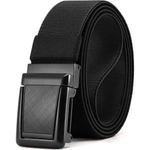 image:imageCHAOREN Tactical Belt Men  15 Stretch Work Belt with Quick Release Zinc Alloy Buckle for Military Casual Jeans HikingBlack Crosshatch  Black