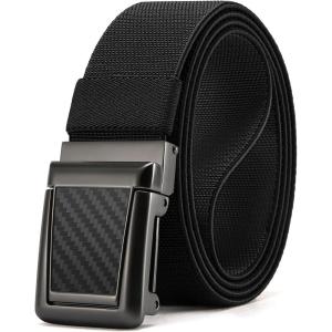 image:imageCHAOREN Tactical Belt Men  15 Stretch Work Belt with Quick Release Zinc Alloy Buckle for Military Casual Jeans HikingCarbon Fiber  Black