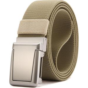 image:imageCHAOREN Tactical Belt Men  15 Stretch Work Belt with Quick Release Zinc Alloy Buckle for Military Casual Jeans HikingKhaki