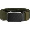 image:imageCHAOREN Mens Ratchet Belt  15 Stretch Nylon Belts for Casual Work Golf  Adjustable Fit for Everyday ComfortCarbon Fiber  Green