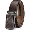 image:imageCHAOREN Mens Belt Leather Ratchet Belt  Customizable Fit Effortless Style 35mmCurved Carbon Fiber  Brown