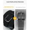 image:imageCHAOREN Mens Belt  Braided Stretch Golf Belt for Men 1 38 Gift for Golf Pants Casual Shorts JeansBlack  Silver