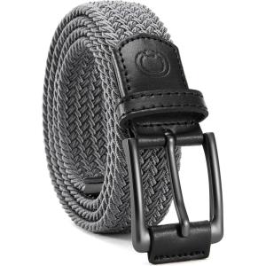 image:imageCHAOREN Mens Stretch Belt  1 38 Elastic Braided Golf Belt for Men  Stretchy Web Fit Summer Casual JeansGrey