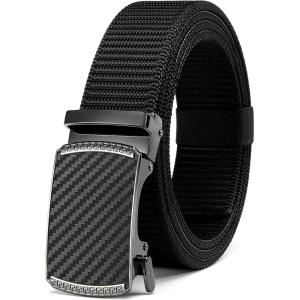 image:imageYOETEY Ratchet Tactical Belt for Men  15 Military Nylon Web Belts for Heavy Duty Work  Slide Buckle Fit PantsCarbon Fiber Imperial  Black