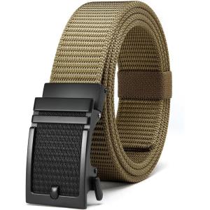 image:imageYOETEY Ratchet Tactical Belt for Men  15 Military Nylon Web Belts for Heavy Duty Work  Slide Buckle Fit PantsClassic Buckle  Brown