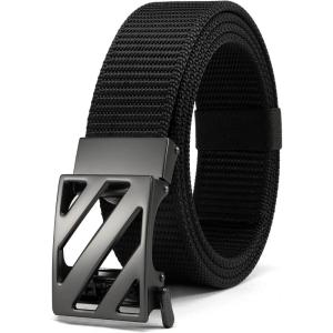 image:imageYOETEY Ratchet Tactical Belt for Men  15 Military Nylon Web Belts for Heavy Duty Work  Slide Buckle Fit PantsHollow Bright  Black