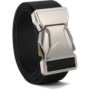 image:imageCHAOREN Tactical Belt Men  15 Stretch Belt for Work  Quick Release for Military Casual Jeans EDC HikingSilverBlack