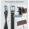 image:imageCHAOREN Reversible Belt Men 1 Piece  125 Leather Dress Belt  Trim to Fit for Elegant StyleLight BrownBlack Width 38mm