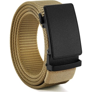 image:imageCHAOREN 15 Nylon Ratchet Belts for Men  Adjustable Casual Work Belt with Slide Buckle  Trim to FitFrosted Matte  Classic Coyote