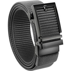 image:imageCHAOREN Nylon Ratchet Belts for Men  Casual Golf Web Belt Men 1 38  Automatic Adjustable Buckle Fit JeansNeutral Grey 35mm