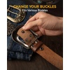 image:imageCHAOREN Western Belts for Men without Buckle  Cowboy Belt 15 Full Grain Leather Belt for Jeans  One Solid Piece LeatherFull Grain Floral Black