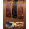 image:imageCHAOREN Western Belts for Men without Buckle  Cowboy Belt 15 Full Grain Leather Belt for Jeans  One Solid Piece LeatherFull Grain Floral Black
